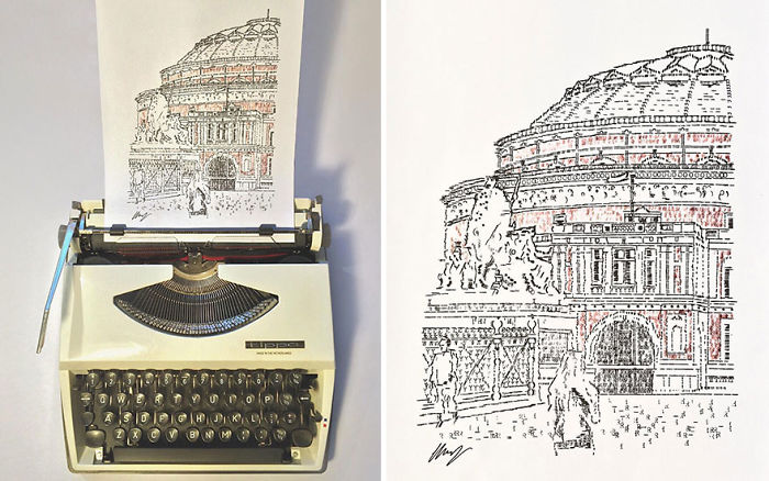 This Young Artist Draws With A Typewriter, And Here Are 30 Of His Impressively Detailed Images