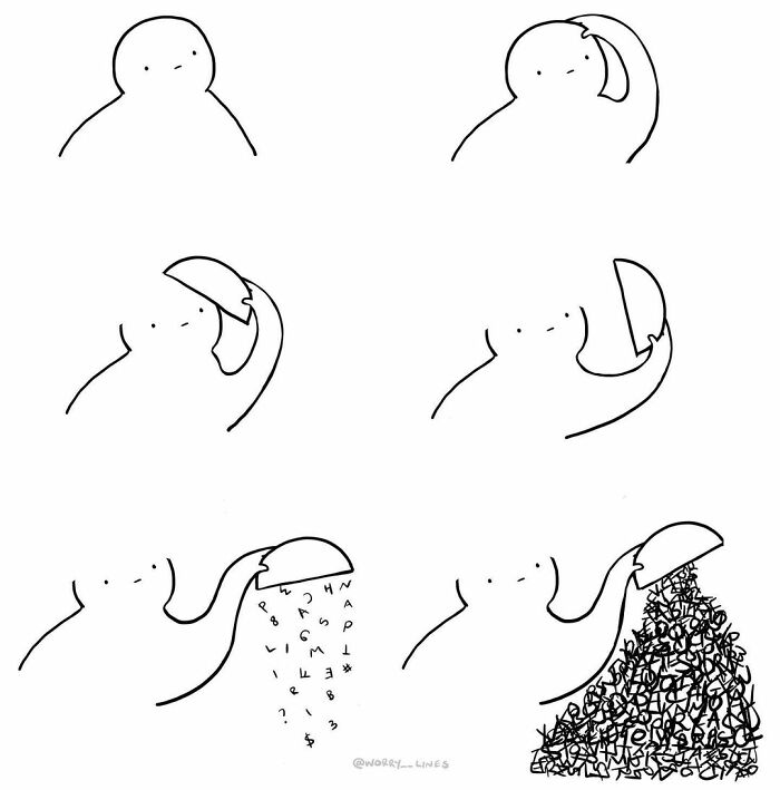 26 Minimalistic Illustrations That Tackle Mental Health By “Worry Lines”