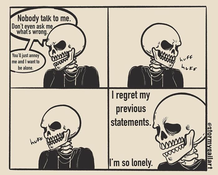35 Honest Skeleton Comics About Loss, Mental Health, And Therapy By ‘Stormy Gail’