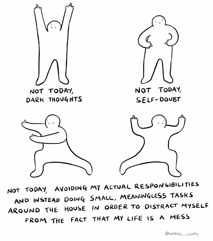 26 Minimalistic Illustrations That Tackle Mental Health By “Worry Lines”