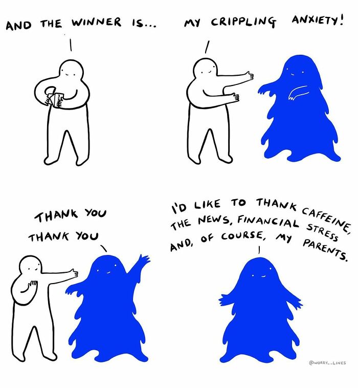 26 Minimalistic Illustrations That Tackle Mental Health By “Worry Lines”