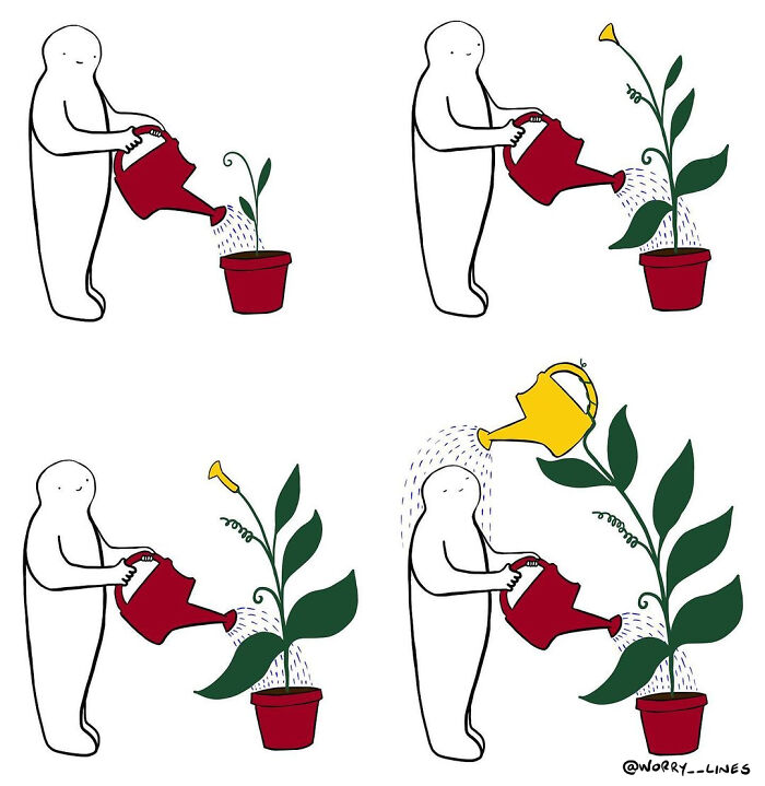 26 Minimalistic Illustrations That Tackle Mental Health By “Worry Lines”