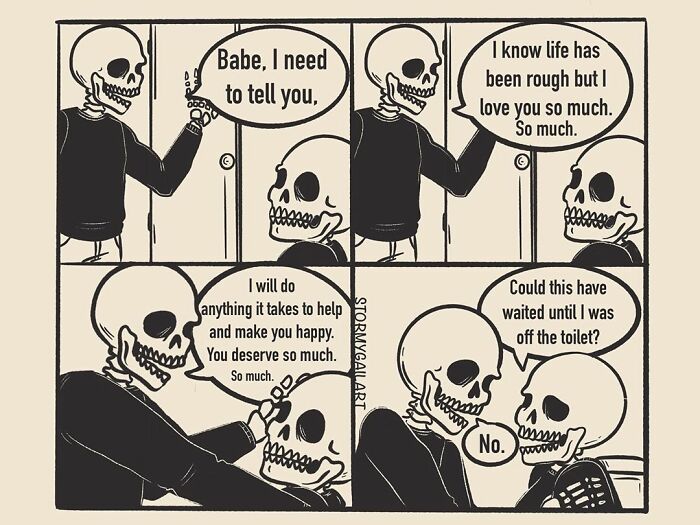 35 Honest Skeleton Comics About Loss, Mental Health, And Therapy By ‘Stormy Gail’