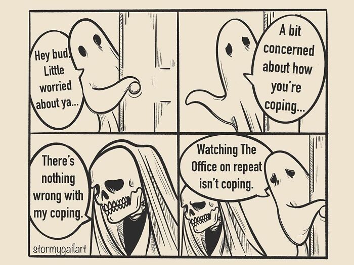 35 Honest Skeleton Comics About Loss, Mental Health, And Therapy By ‘Stormy Gail’