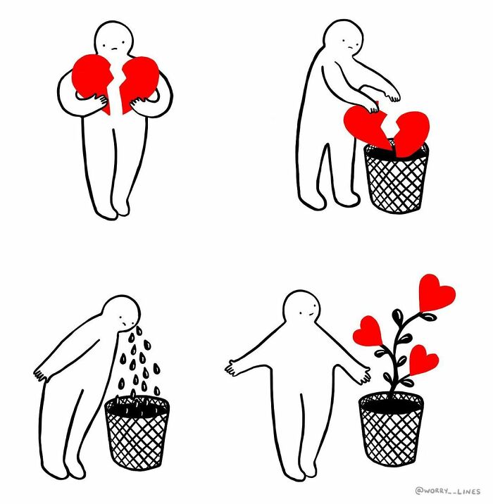 26 Minimalistic Illustrations That Tackle Mental Health By “Worry Lines”