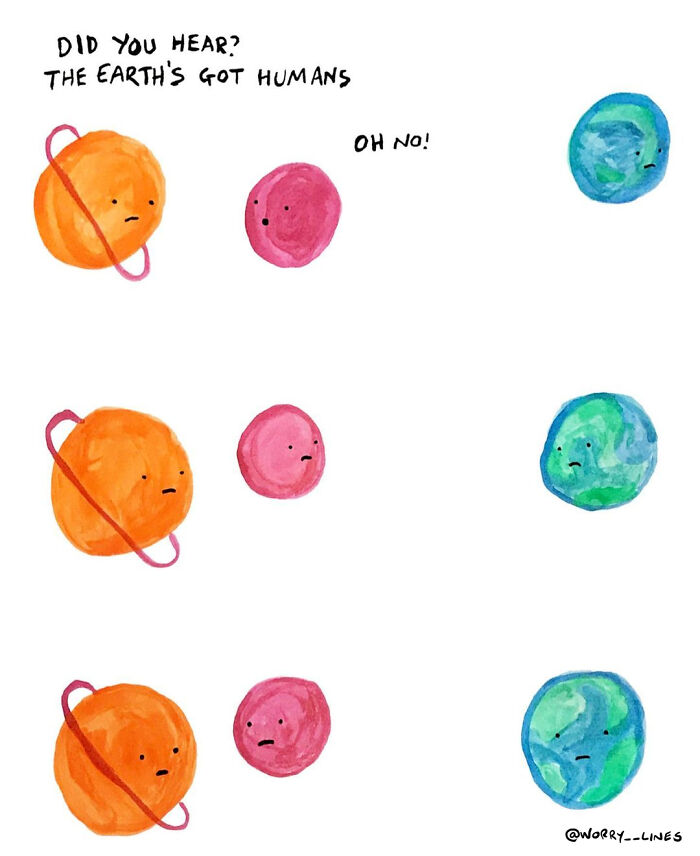 26 Minimalistic Illustrations That Tackle Mental Health By “Worry Lines”