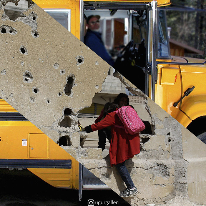 I Show The Contrast Between The Two Worlds That Our Children Currently Live In By Combining Photos (26 Pics)