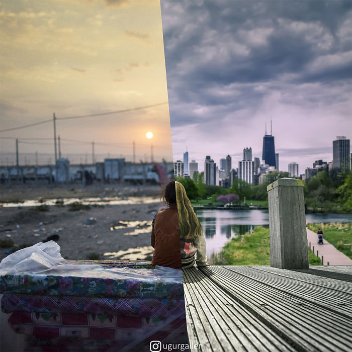 I Show The Contrast Between The Two Worlds That Our Children Currently Live In By Combining Photos (26 Pics)