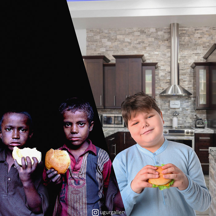 I Show The Contrast Between The Two Worlds That Our Children Currently Live In By Combining Photos (26 Pics)